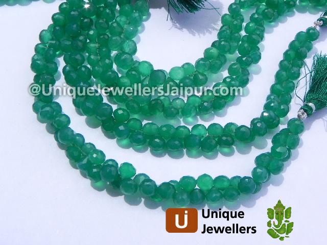 Green Onyx Faceted Onion Beads
